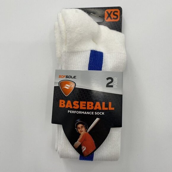 Sof Sole Baseball Stirrup Over-the-Calf Performance Socks White/Royal Blue 5-9.5 - Picture 1 of 3